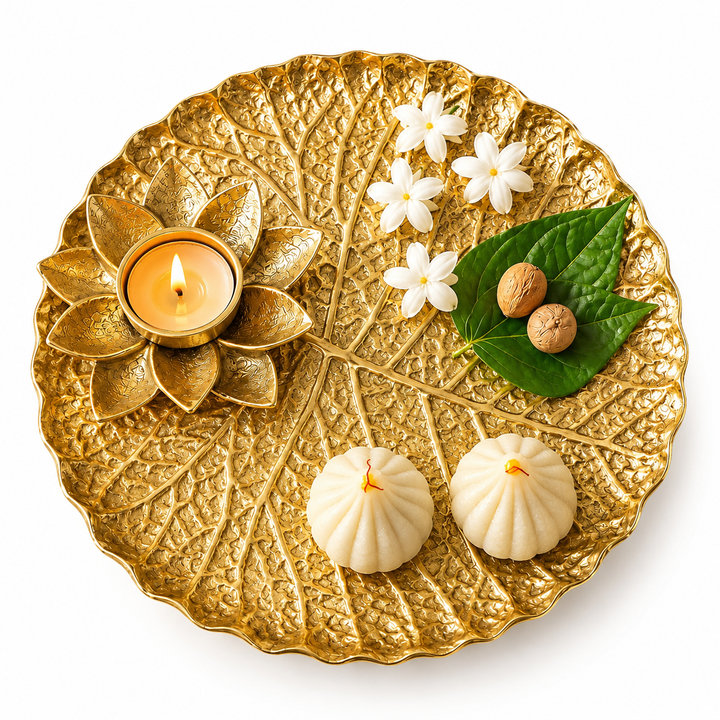 Rosewood swarna Pooja Platter