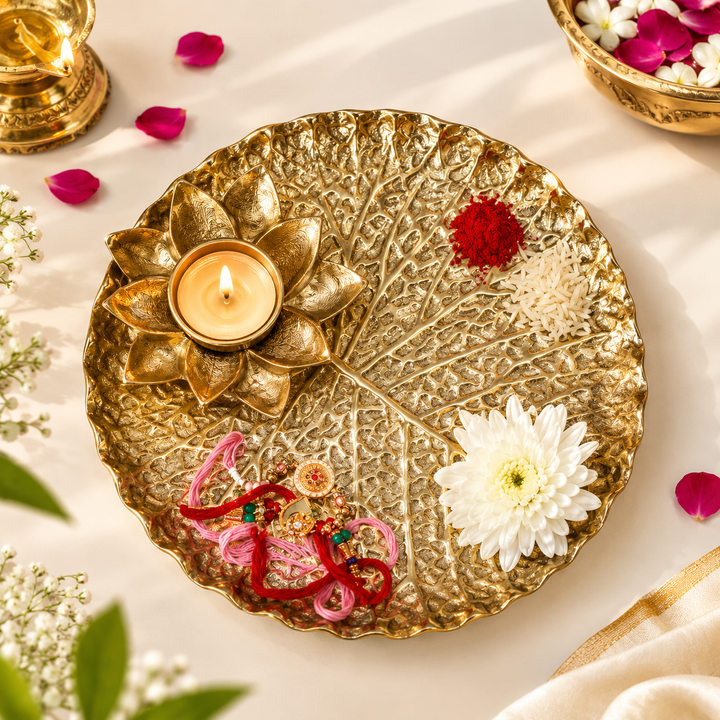 Rosewood swarna Pooja Platter